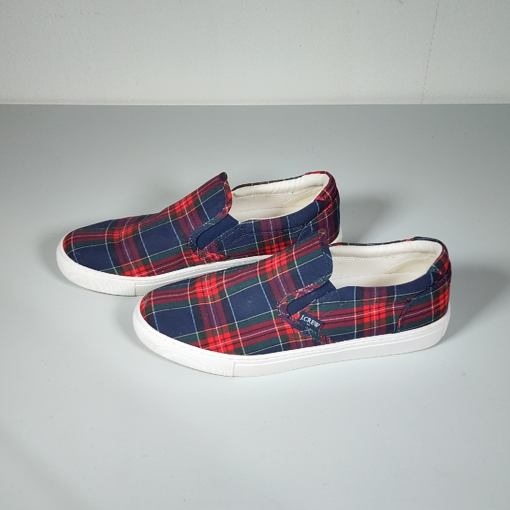J. Crew Women's‎ Tartan Slip On Road Trip Sneakers 11